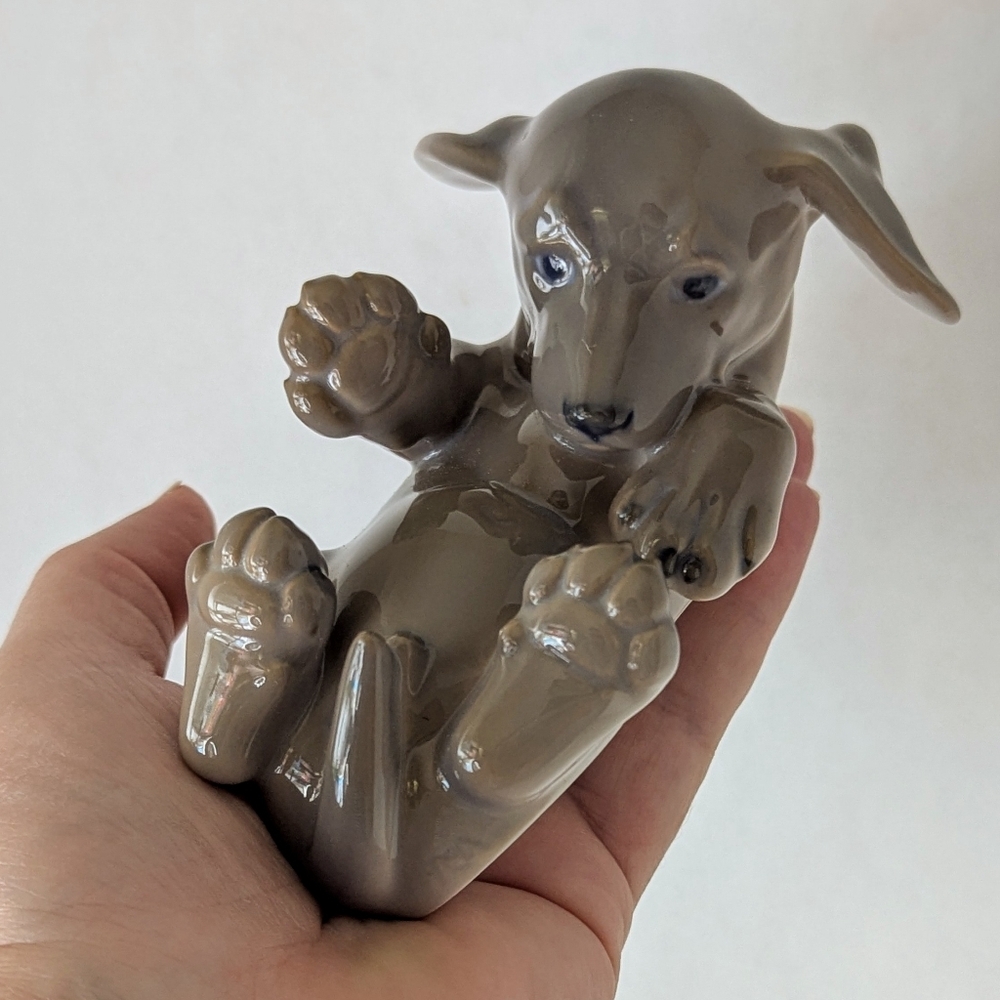 Vintage Royal Copenhegan Dachshund Puppy Dog 1408 Porcelain Collectible Figurine